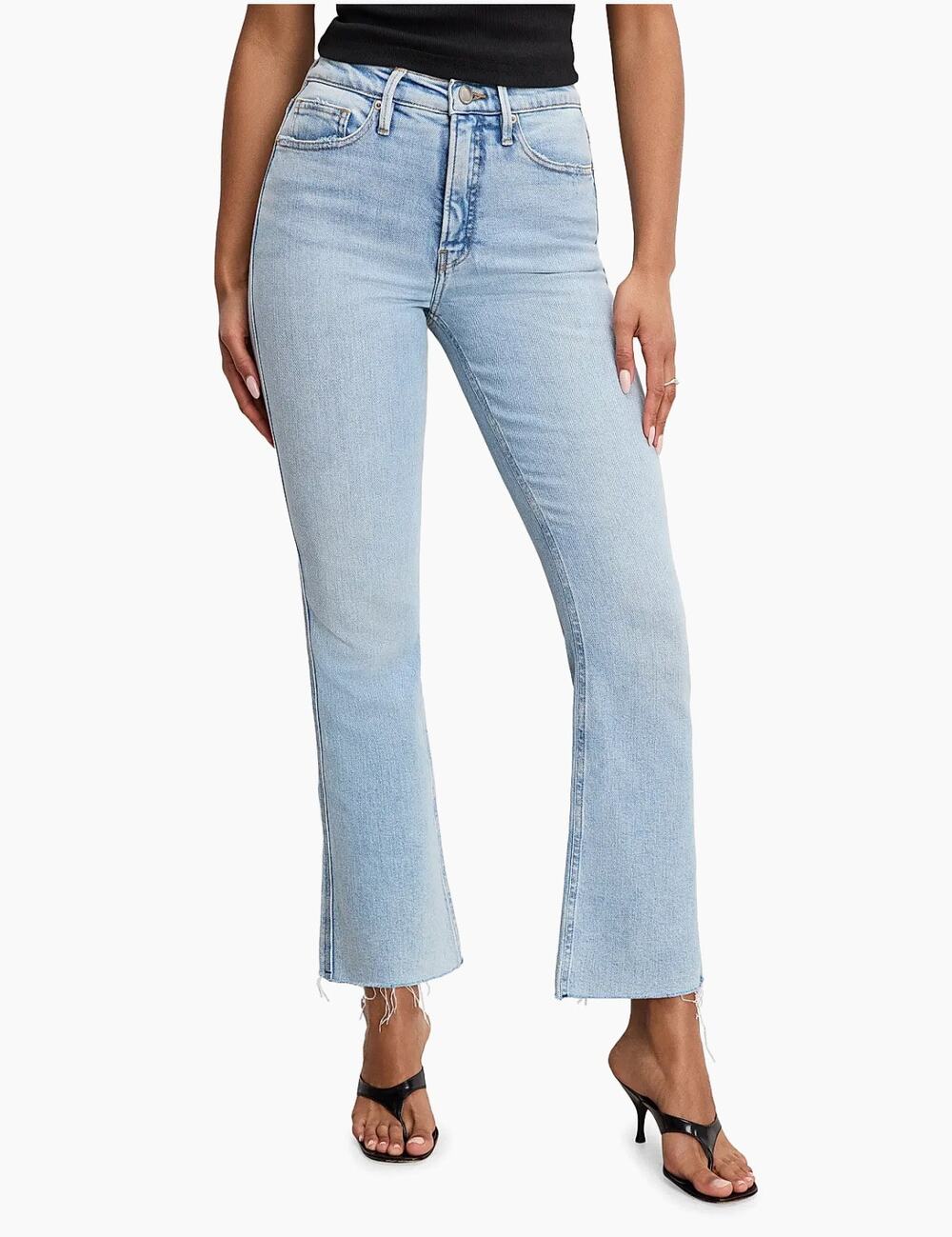 Good American Good Legs Flare Light Wash Jeans Casual Denim Cowboy Rodeo 12/31